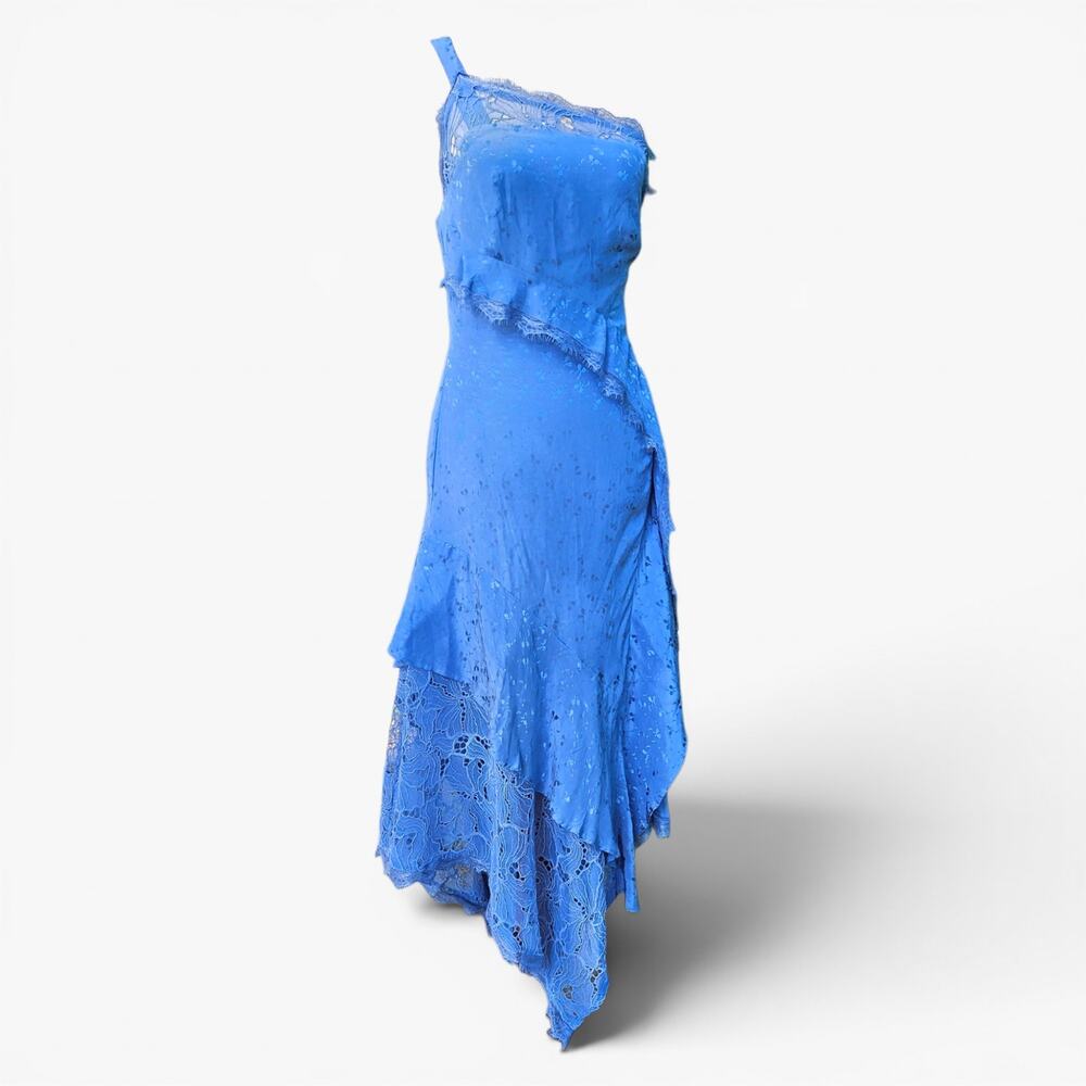 NWT Anthropologie Dress Asymmetrical Lace Detail - Size 00 - Picture 1 of 10